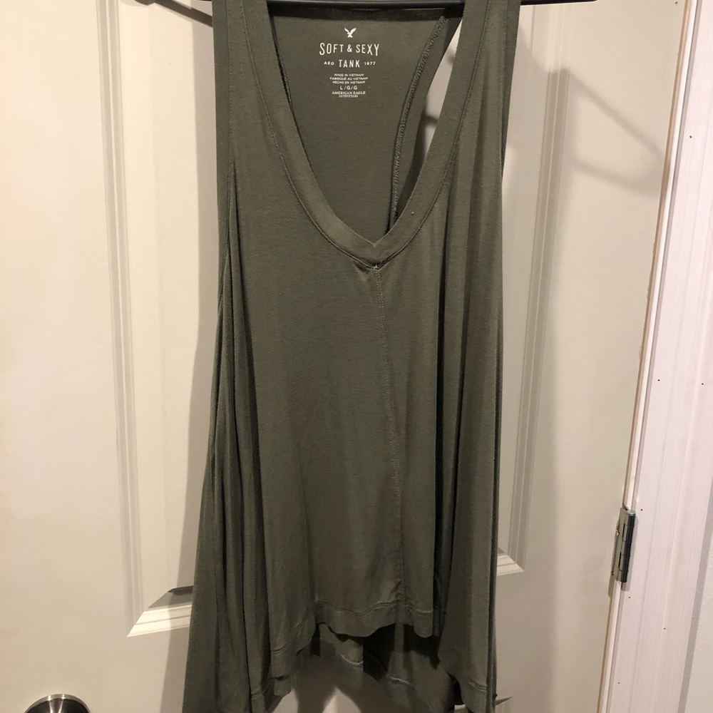 Dark green layered tank top